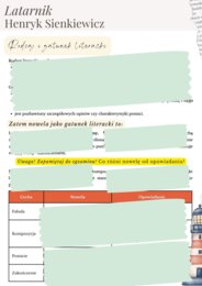 Latarnik Henryk Sienkiewicz - opracowanie do E8 + 15 przykładowych zadań egzaminacyjnych