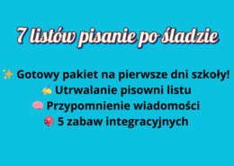✉️ Listy z wakacji – pakiet na początek roku - 7 listów pisanie po śladzie, propozycja 5 zabaw integracyjnych.