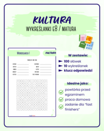Wykreślanki - Kultura | Egzamin 8-klasisty | Matura