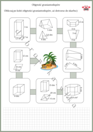 Objętość graniastosłupów - wyspa skarbów