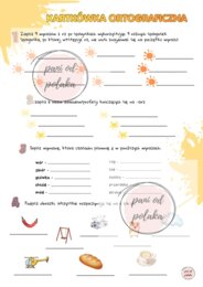 Kartkówka ortograficzna z ó, u, rz, ż, ch, h