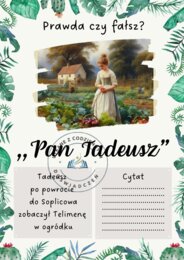 Prawda czy fałsz?-karty graficzne do lektury ,,Pan Tadeusz"