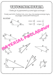Trygonometria - notatka + karty pracy