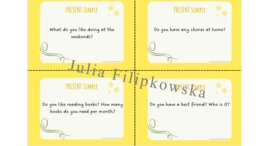 Present Simple/ Karty do mówienia/ Mówienie/ Speaking/ Konwersacje/ Klasy 4-8/ Klasy 4-6/ Klasy 6-8/ SP/ Warm-up/ Rozgrzewka/ Speaking cards/ Gramatyka/ Grammar/ Speaking cards grammar/ E8