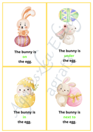 Easter Bunny/Chick Cards with Prepositions of Place