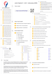 Junior Explorer 6 – Unit 3 – karta pracy