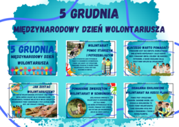 Gazetka szkolna- Dzień Wolontariusza 05.12 – 13 Kolorowych kart A4