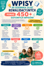 Wpisy do dziennika zajęć rewalidacyjnych - ponad 450 gotowych wpisów