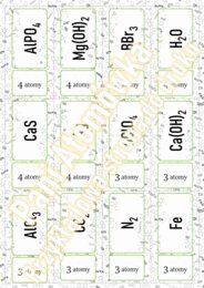 Klasa 7. Chemia. Współczynniki i indeksy stechiometryczne. Domino. ZESTAW