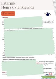 Latarnik Henryk Sienkiewicz - opracowanie do E8 + 15 przykładowych zadań egzaminacyjnych