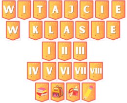 Girlanda, dekoracja, napis na początek roku szkolnego