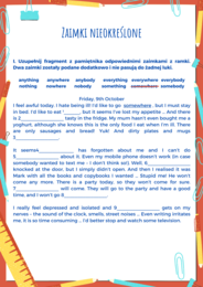 Zaimki nieokreślone -body, -one, -thing, -where - tabela