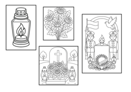 4 kolorowanki na 1 listopada