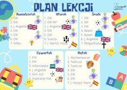 Prezent na rozpoczęcie roku - Stojący plan lekcji i powitanie