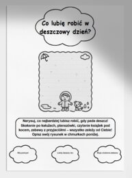 Karta pracy – "Moje zabawy w deszczowy dzień"