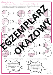 Porównywanie ułamków o jednakowych mianownikach lub licznikach - plastyczna karta pracy