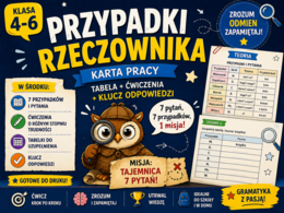 Przypadki rzeczownika – karta pracy kl. 4–6 | przykład + ćwiczenia + klucz odpowiedzi