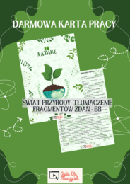 Karta pracy - Tłumaczenia fragmentów zdań - E8 - Świat przyrody