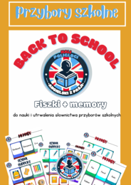 „School Supplies”-Fiszki i memory do utrwalenia materiału (Przybory szkolne)