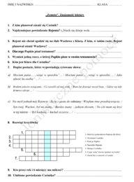 Kartkówka ze znajomości lektury "Zemsta" + odpowiedzi