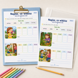 Napisz, co widzisz. Karta do budowania zdań