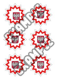 Kotylion biało-czerwony - gwiazdka