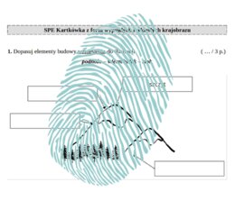 Formy wypukłe i wklęsłe krajobrazu - kartkówka dla uczniów o specjalnych potrzebach edukacyjnych / PRZYRODA klasa 4