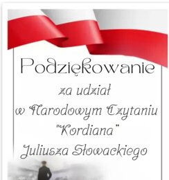 Podziękowanie - Narodowe Czytanie