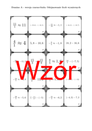 Domino - Odejmowanie liczb wymiernych | matematyka