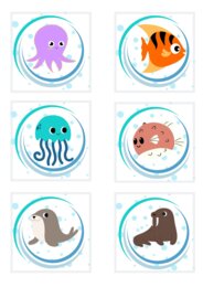 ZNACZKI PRZEDSZKOLNE. ZWIERZĘTA MORSKIE. CZĘŚĆ I.