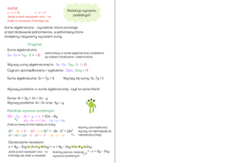 Wyrażenia algebraiczne - notatka