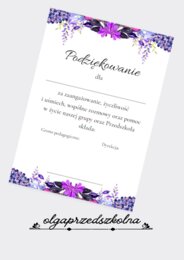 Podziękowanie dla rodzica z trójki grupowej