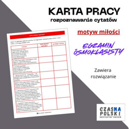Karta pracy - rozpoznawanie cytatów (motyw: miłość)