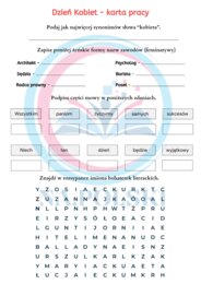 Dzień Kobiet - karta pracy 4-8