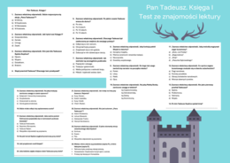 Pan Tadeusz. Księga I - test ze znajomości treści lektury