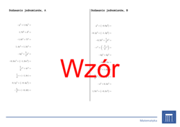 Dodawanie jednomianów | matematyka, algebra | 26 kolumn