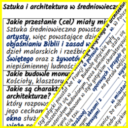 Sztuka i architektura w średniowieczu – notatki i karta pracy