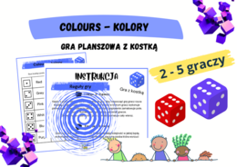 Colours - kolory. Gra planszowa z kostką.