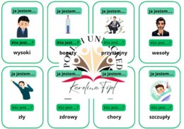 "Ja jestem, kto jest" przymiotniki, poziom A1, język polski dla obcokrajowców