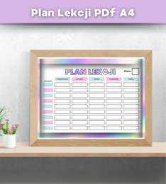 Uroczy Plan Lekcji w formacie A4 – plik PDF