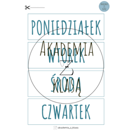 KALENDARZ KLASOWY NA CAŁY ROK SZKOLNY - DO POWIESZENIA NA TABLICY I CODZIENNEGO KORZYSTANIA