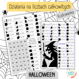 DZIAŁANIA NA LICZBACH CAŁKOWITYCH – Halloween – kodowanka/bloksy