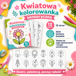 Kwiatowa kolorowanka sensoryczna