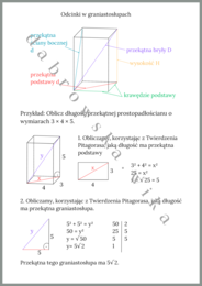 Odcinki w graniastosłupach - notatka