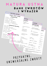 Matura Ustna  - Exam Speaking -  zestaw - bank przydatnych, uniwersalnych zwrotów i wyrażeń - słownictwo - 8 stron - .pdf