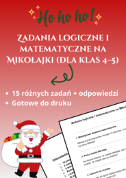 Mikołajkowe Łamigłówki – 15 zadań pełnych logicznej zabawy! 🎅🎄📚 szkoła podstawowa, klasy 6-8, święta, karta pracy