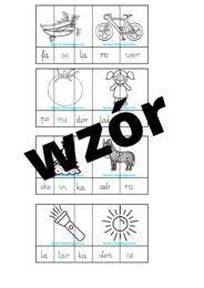 Sylaby - kartoniki kolorowe i czarno- białe