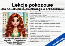Lekcje pokazowe dla nauczyciela psychologii w przedszkolu