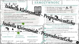 Sketchnotka - notatka „Samożywność” wykonana w power point do edycji. Biologia 5; „Budowa i czynności życiowe organizmów”