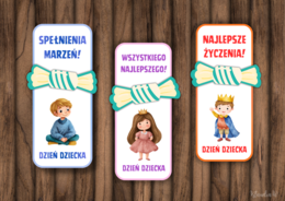 Dzień Dziecka - zakładki z miejscem na cukierka